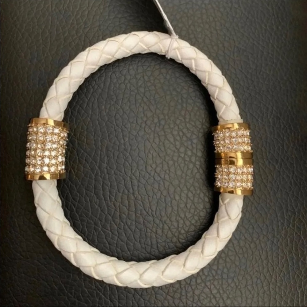 MICHAEL KORS Gold/White leather bracelet